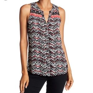 NWT Sanctuary Border Craft Button Blouse